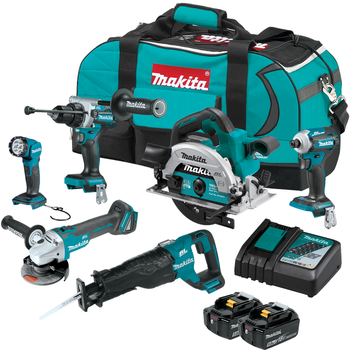 Makita LXT 18V Brushless 2x5.0Ah 6 Piece Combo Kit
