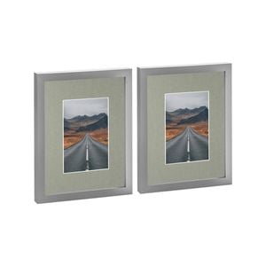 Nicola Spring Photo Frames with 4" x 6" Mount - 8" x 10" - Grey - Pack of 2