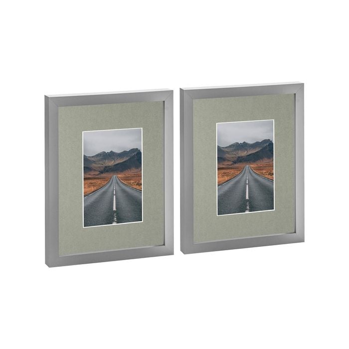 Nicola Spring Photo Frames with 4" x 6" Mount - 8" x 10" - Grey - Pack of 2