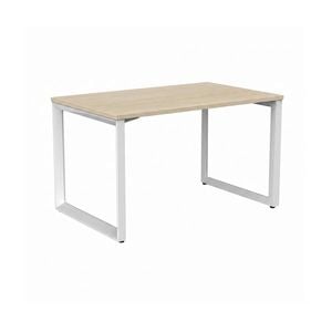 Olg Anvil Single White Frame Nordic Maple Top Office Desk L1200mm X W600mm