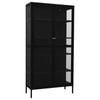 vidaXL Display Cabinet Black 90x40x180 cm  and Tempered Glass