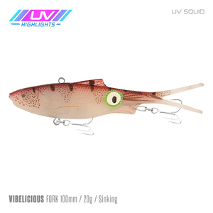 Samaki Vibelicious Fork Tail Soft Vibe 100mm 20g Fishing Lure Squid UV