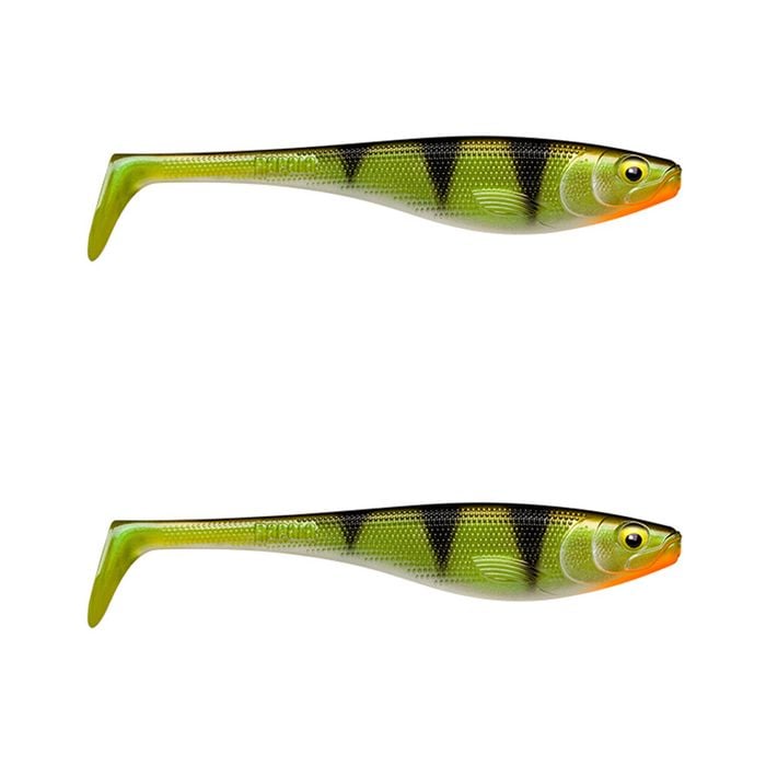 2x Rapala Soft Peto 18cm Paddle Tail Shad Lures - Live Perch