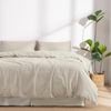 Dreamaker Linen Cotton Quilt Cover Set Oatmeal - Queen Bed