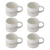 6pk Mikasa Stoneware Mug Dishwasher Microwave Safe Rustic 450ml White Glaze