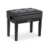 Alpha Adjustable Piano Bench Wooden Keyboard Seat Padded Music Chair Black