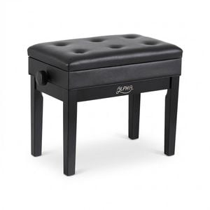 Alpha Adjustable Piano Bench Wooden Keyboard Seat Padded Music Chair Black