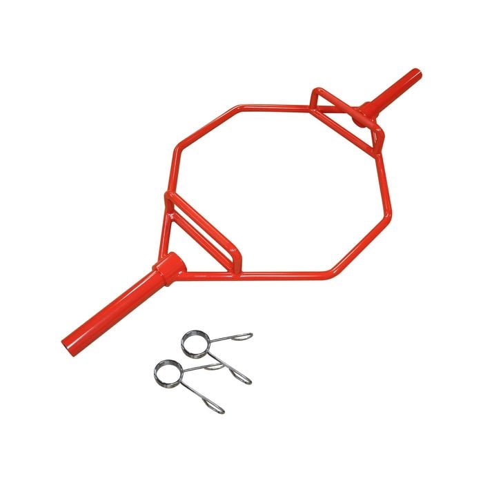 150cm - 22kg Red Olympic Shrug Deadlift Barbell Trap Bar - 2 Free Spring Collars