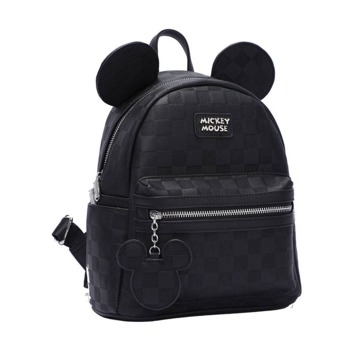 Disney Mickey Mouse PU Backpack Kid's School Bag With Ears Black
