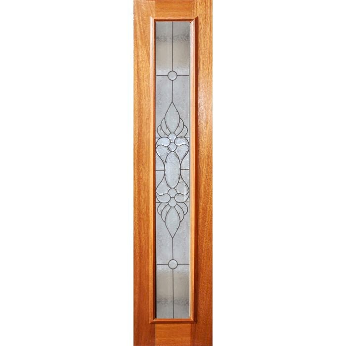 Woodcraft 2040 x 405 x 35mm Entrance Door 1Lite Black Glass TG2 Glass3CBB