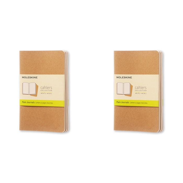 2x 3pc Moleskine 80 Pages Plain Pocket Cahier Notebook Office/student Journal