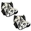 SOGA 2X 130x160cm Black and White Musical Note Throw Blanket