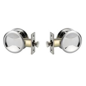 Lockwood Satin Chrome Pearl Symmetry Round Passage Cavity Sliding Door Set