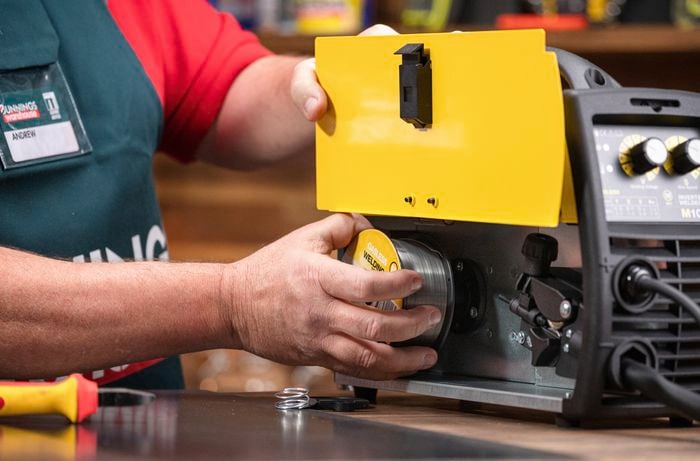 Attach the spool hub to your mig welder