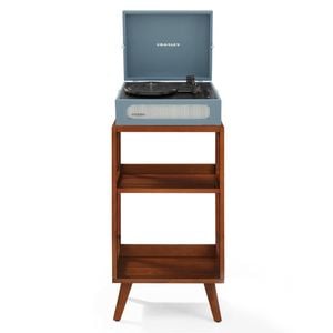 Crosley Voyager Bluetooth Portable Turntable + Crosley Asheville Stand Bundle  - Washed Blue