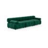 Foret 3 Seater Sofa Modular Arm Seat Tufted Velvet Lounge Couch Chaise Green