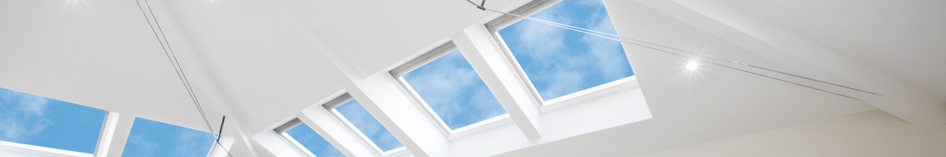 Ceiling with skylights