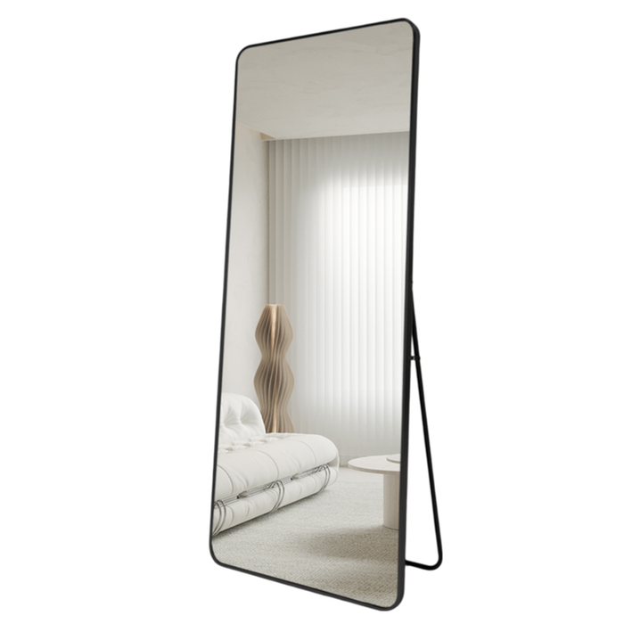 Best World 100cm X 200cm Black Timeless Rounded Mirror