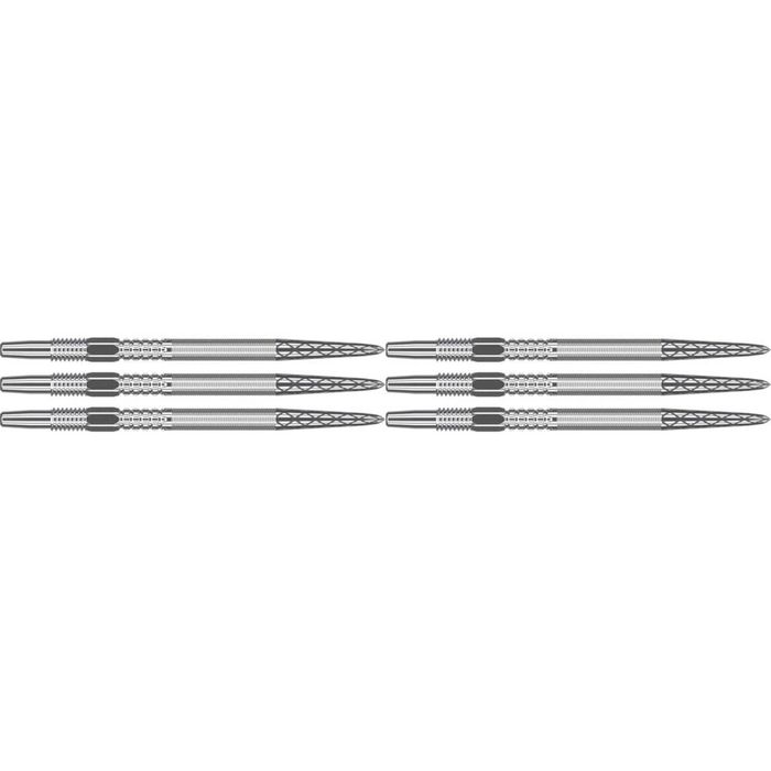 6pc Target Swiss DX Diamond Grip Dart Points 35mm - Silver