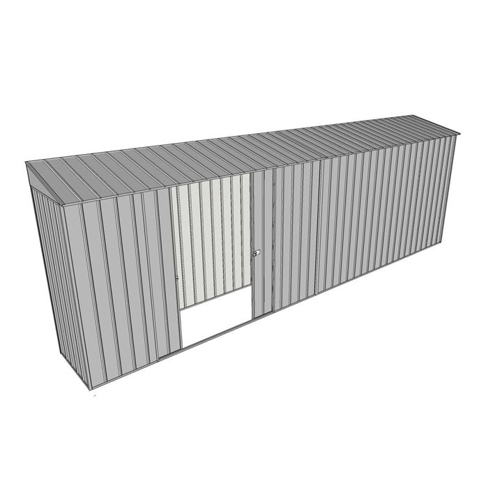Build-a-Shed 0.8 x 6 x 2m Skillion Shed with Double Sliding Side Doors - Zinc
