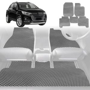 6D Diamond Car Floor Mats for Holden Trax 2013-2020-Full Set-Grey-Outback GT