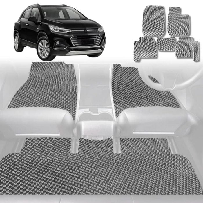 6D Diamond Car Floor Mats for Holden Trax 2013-2020-Full Set-Grey-Outback GT