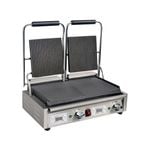 Apuro Double Contact Grill Ribbed Top Plates with Timer - Commercial Sandwich Presses (FC385-A)