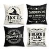 Catzon 4 Pcs Scary Throw Pillow Covers Linen Cushion Case for Decor 45X45cm