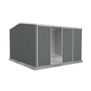 Absco Sheds 3.0 x 3.0 x 2.06m Woodland Grey Ezislider Double Sliding Door Garden Shed