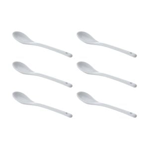 6PK Maxwell & Williams White Basics Durable Porcelain Classic Sugar Spoon White