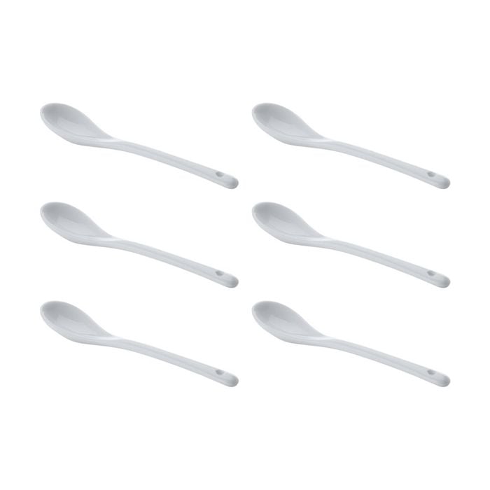 6PK Maxwell & Williams White Basics Durable Porcelain Classic Sugar Spoon White