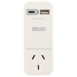 Arlec Compact Power Adapter With USB 3.4A