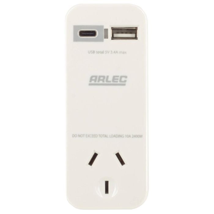 Arlec Compact Power Adapter With USB 3.4A