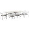FurnitureOkay Bondi-Mosman 11-Piece Ceramic Outdoor Extendable Dining Setting - White