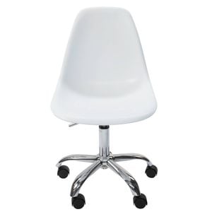 SK Designer Living | Replica Eames DSW Plastic Office Chair Swivel Desk Chair - White