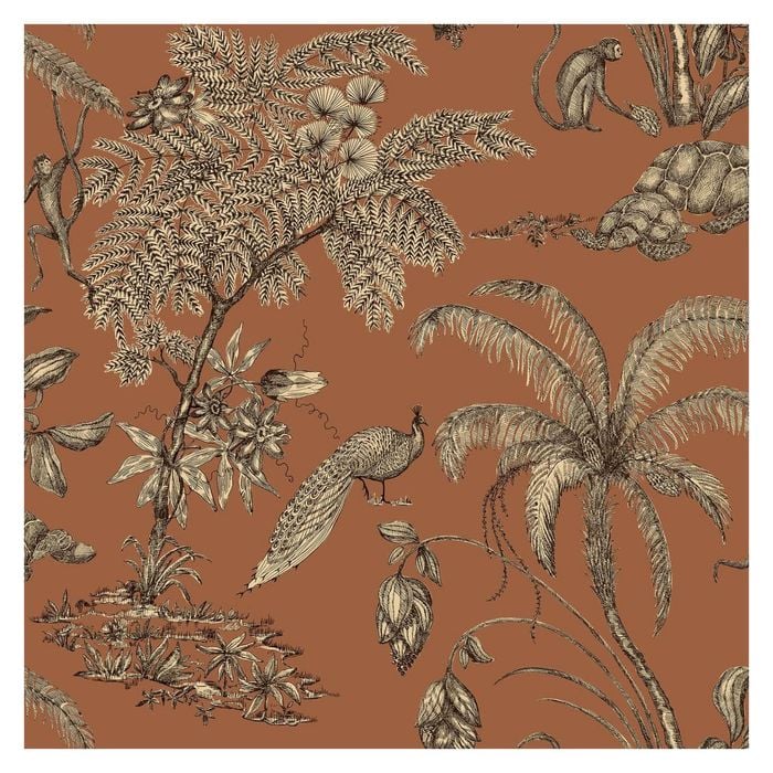 Wallpaper Trader Moa Jungle - Roll, Terracotta