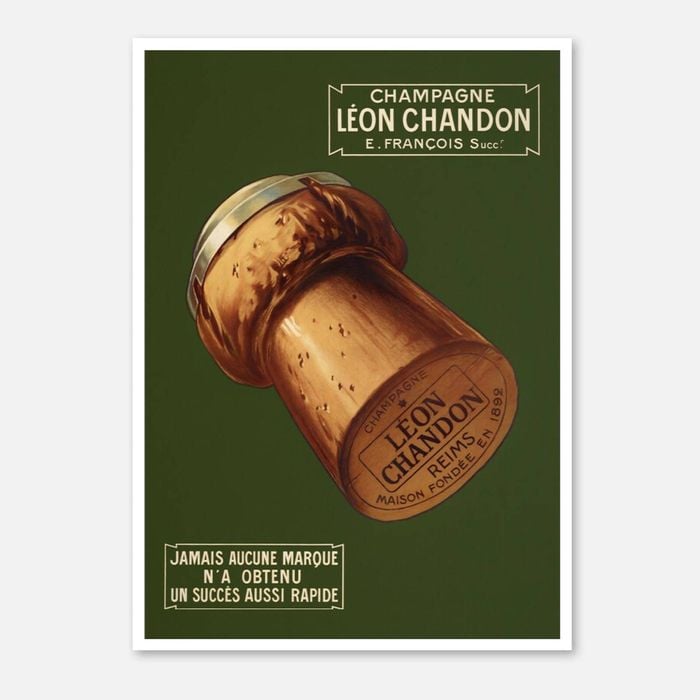 Galrie Léon Chandon Vintage Champagne Poster - Elegant French Art Print for Home Decor, Poster Only, A4 21 x 30cm (8 x 12inch)
