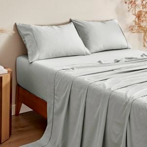 Serene 400TC Bamboo Cotton Sateen Sheet Set Dove Grey - Super King Bed