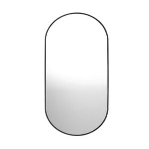 Oikiture 84x50cm Oval Wall Mirror Black