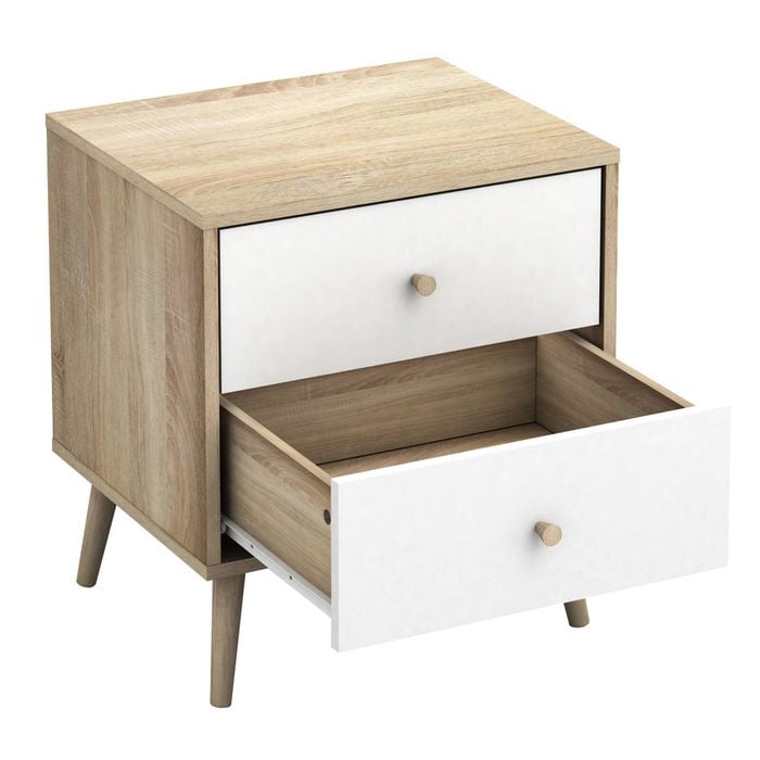 ADRIANA Nightstand with 2 Drawers Bedside Table for Bedroom