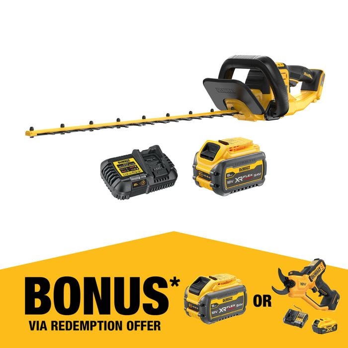 DeWALT 54V 6Ah 660mm Cordless Hedge Trimmer Kit