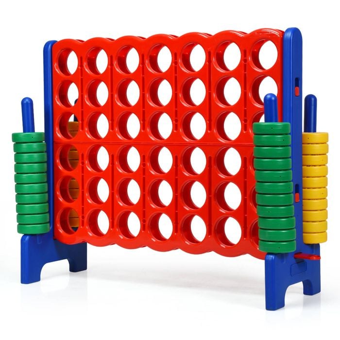 Costway Giant Connect 4 In A Row Outdoor Fun Play Toy Blue