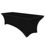 Just Party Linen Black Rectangular Spandex Tablecloth - 8ft (243cm)