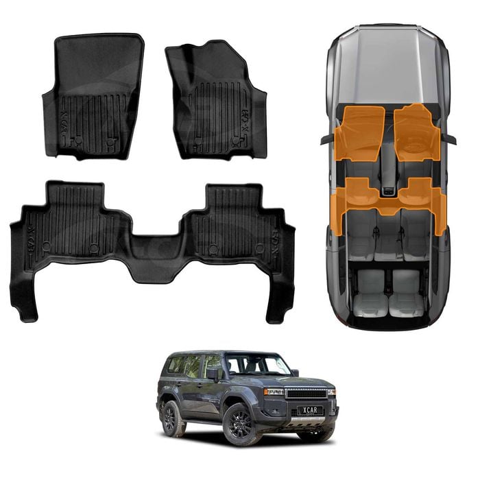 3D Floor Mats for Toyota Prado 250 Series 2024-Onwards Heavy Duty All Weather Mats Carpet Liner Set