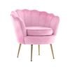 La Bella Shell Scallop Pink Armchair Lounge Chair Accent Velvet