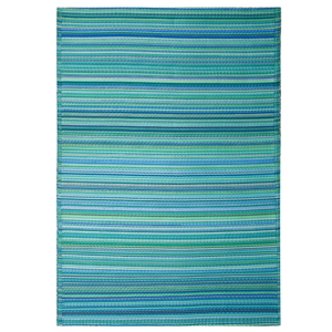 Fab Habitat 270x450cm Aqua Blue Cancun Melange Recycled Plastic Outdoor Rug