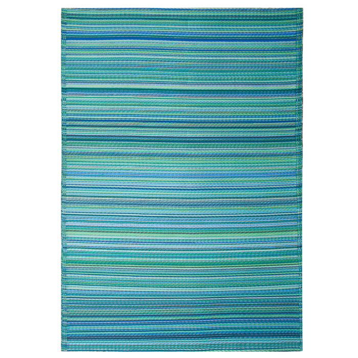 Fab Habitat 270x450cm Aqua Blue Cancun Melange Recycled Plastic Outdoor Rug
