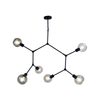 Oriel Lighting Padua Contemporary Clear Glass Pendant Light - Matt Black 170cm