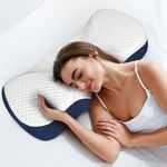 Dreamz Memory Foam Cervical Neck Pillow - Blue