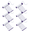 6x Funky Luggage Cylinder Tag Rollout Label for Address Details Silver/Blue